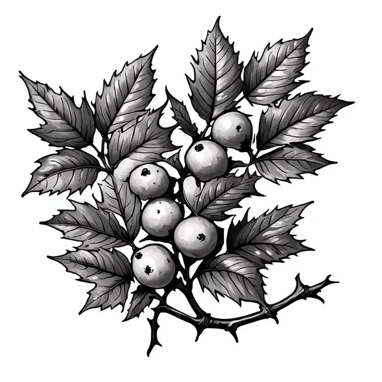 Thorny Bramble Bush With Leaves