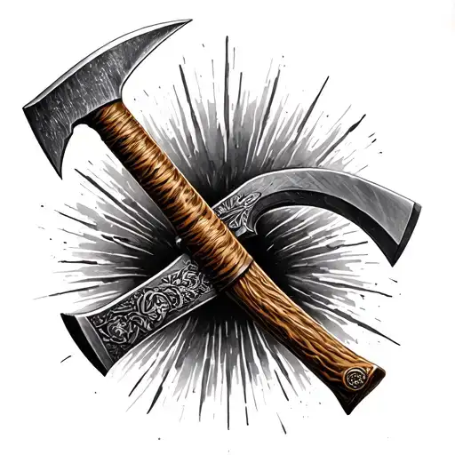 Tomahawk Tattoo Forearm Dark Realism