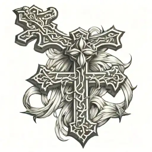 Cross Of Jesus Intertwined With Parchment With A Date Written On It