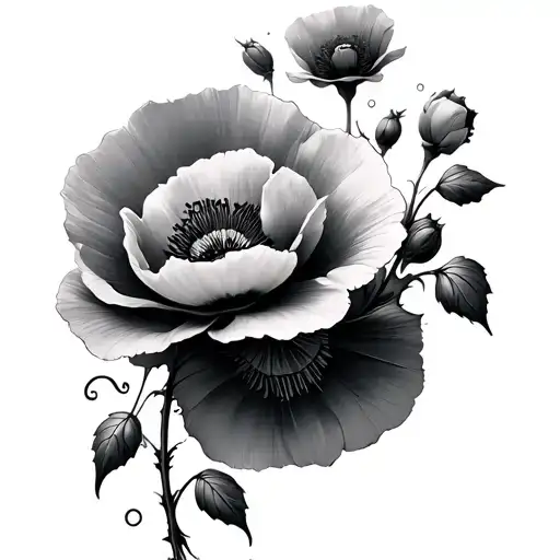 Poppies On A Vine Going