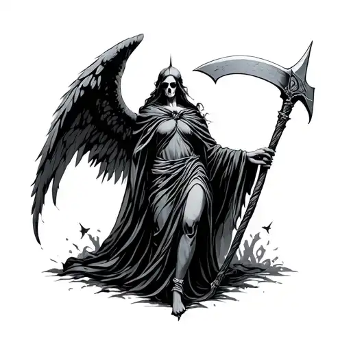 Angel Of Death With A Scythe