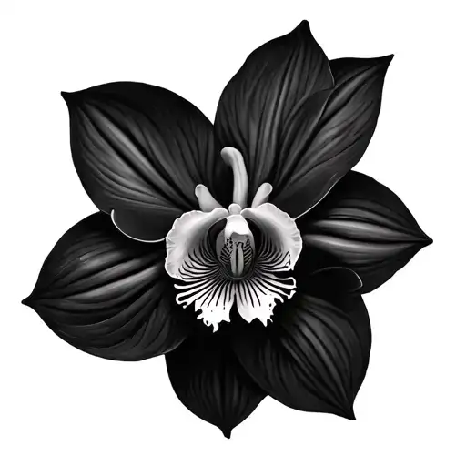 Orchid Spine Tattoo Black