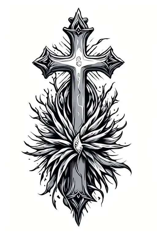 Cross And Aquarius Zodiac Sign