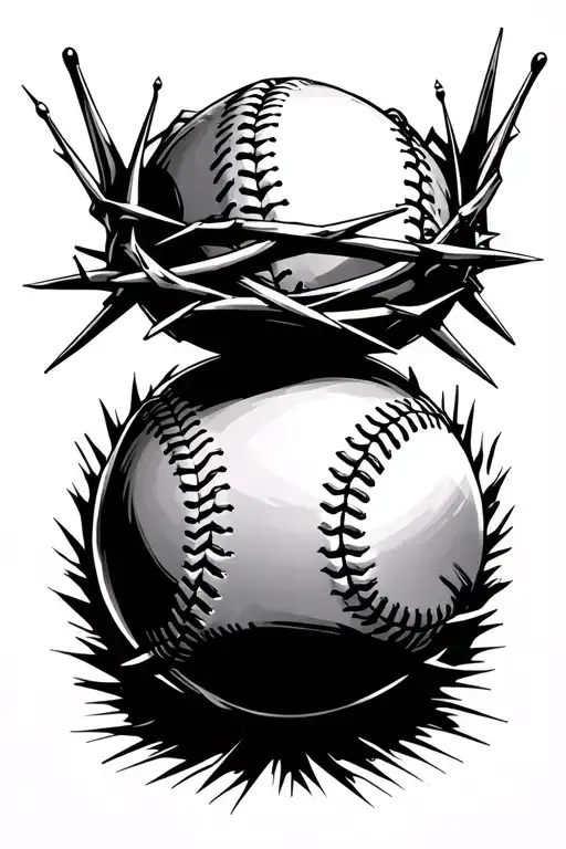Baseball With Crown Of Thorns