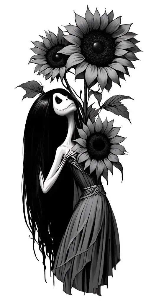 Nightmare Before Christmas With Sunflowers