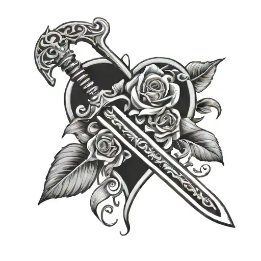 Heart Sword And Flowers Text Box