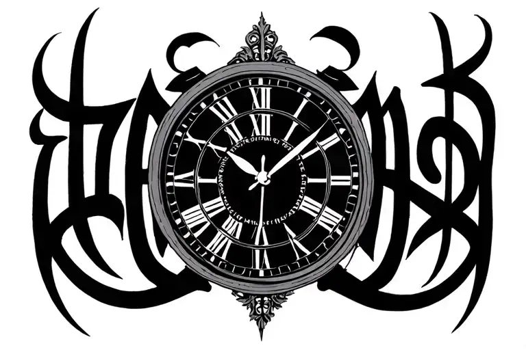 Ambigram With Namens Lene And Mara Clock
