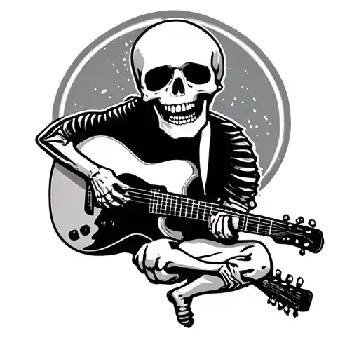 Skeleton Playing Guitar