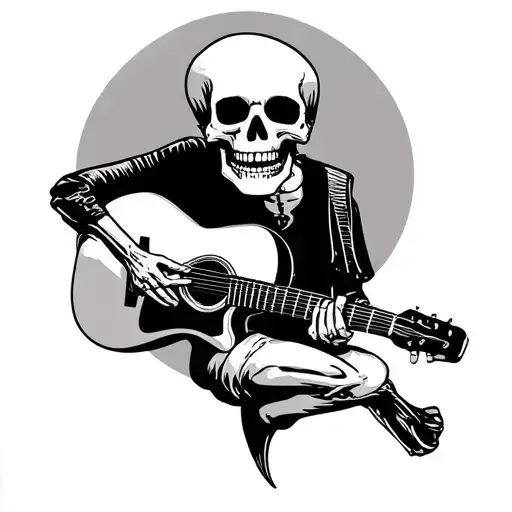 Skeleton Playing Guitar