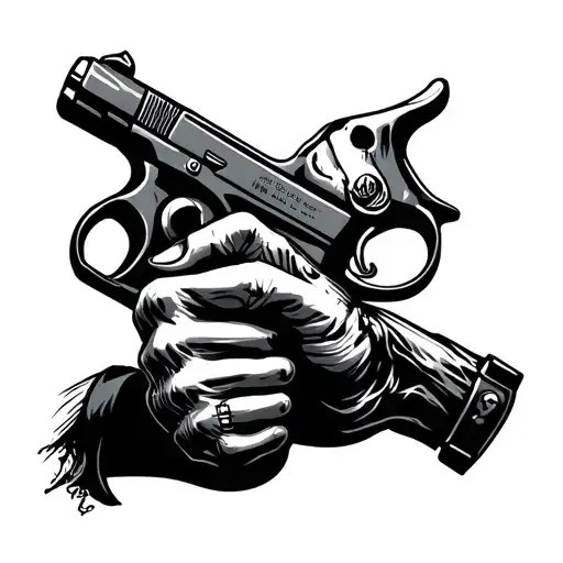 Zombie Hand Holding Tattoo Gun