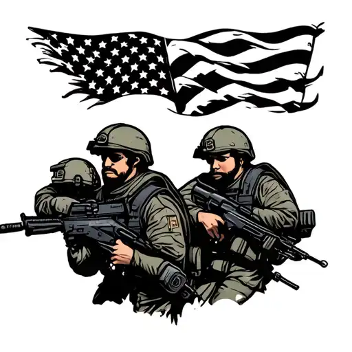 3 Military In Patrol