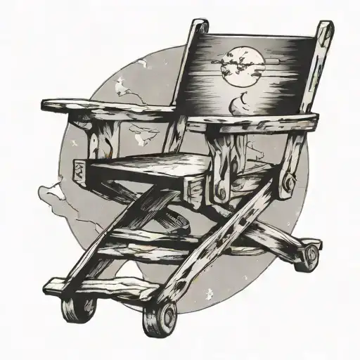 A Silhouette Of A Director's Chair On The Moon