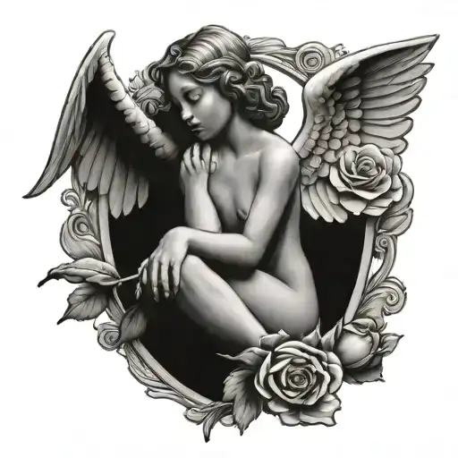 An Angel Sitting On A Rosebud