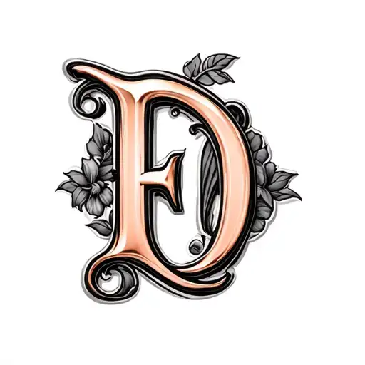 Ornate Rose Gold Letters F And O