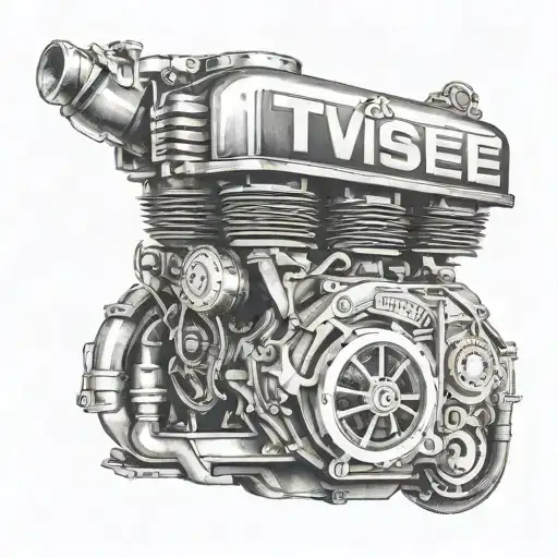 Detailed Car Engine With A Hidden Tennessee Volunteers Symbol