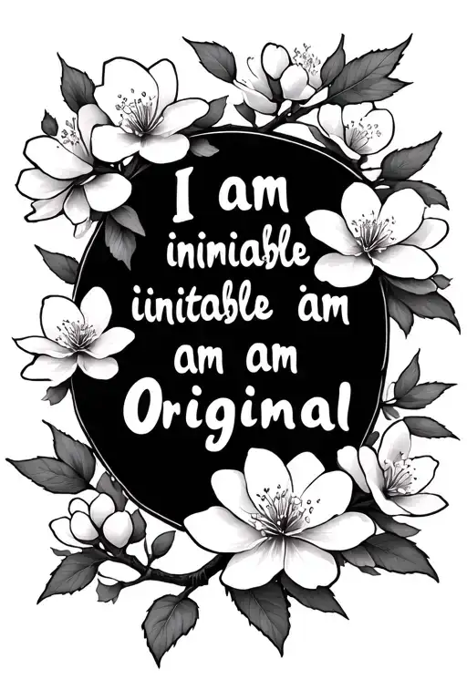 Cherry Blossoms With Quote 'I Am Inimitable I Am An Original'