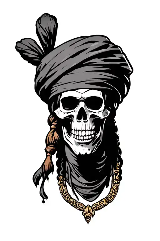Nigerian Pirate Skull Wearing Durag