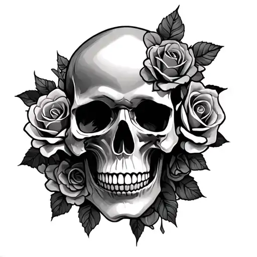 Skull Adorned With Roses