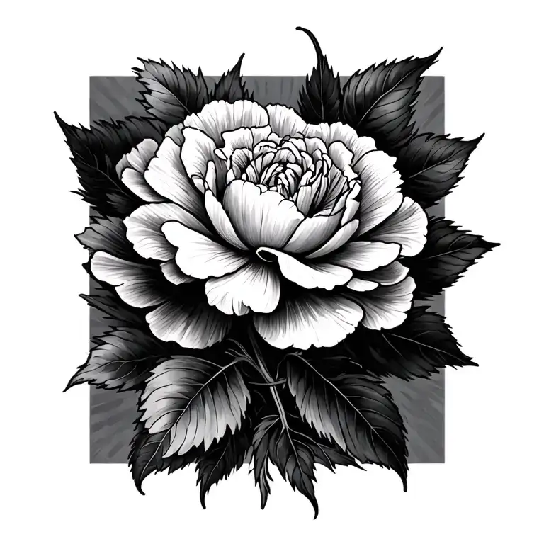 Black Band White Carnation