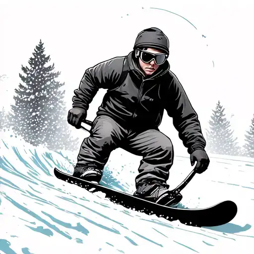 Guy Snowboarding On A Knife