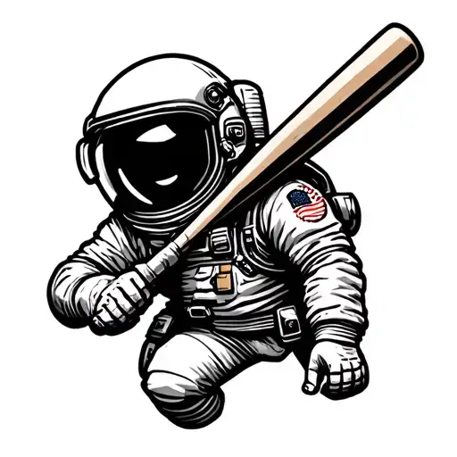 Astronaut With A Baseball Bat