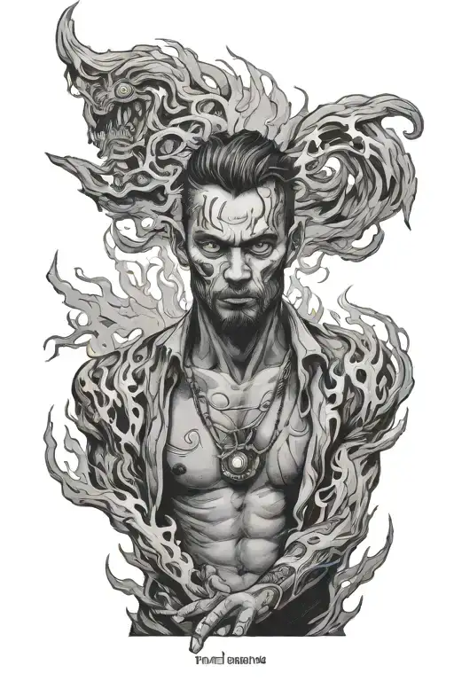 Man Standing Fire In The Eyes