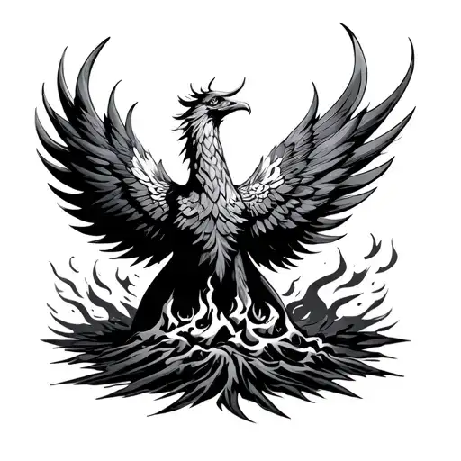 Rising Phoenix Rising From The Ashes Symbolizing Rebirth