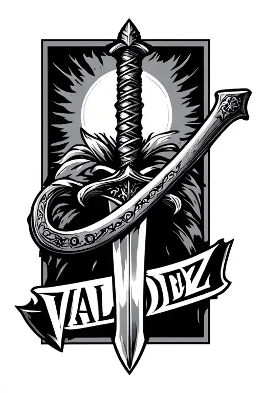 Valdez Written With Sword Simple Design
