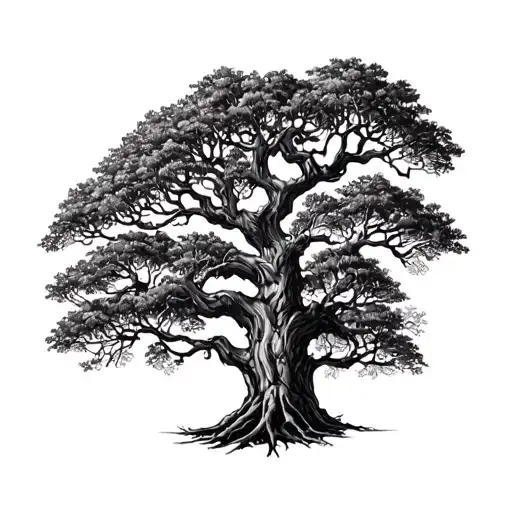 Giant Old Tree With Roots