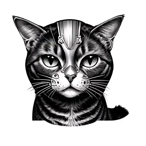 Blind Cat With Eyes Covered By A Seers Mask