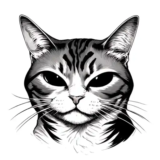 Blind Cat With No Eyes Covered By A Kato Mask