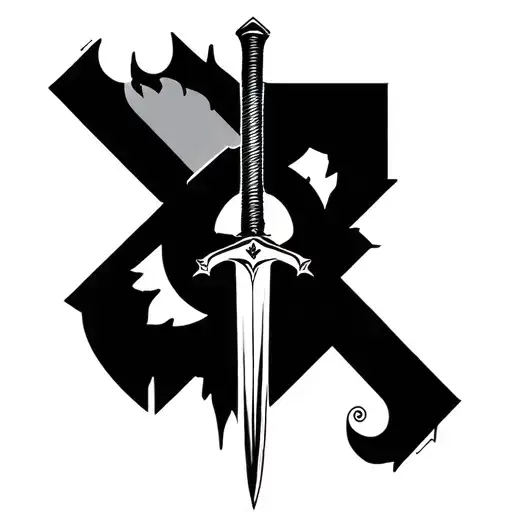 Linkin Park Logo With Katana Sword