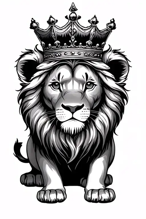 Baby Lion With Crown