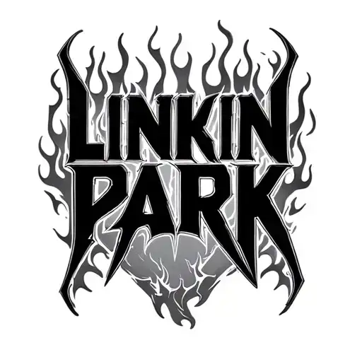 Linkin Park Lettering With Flames