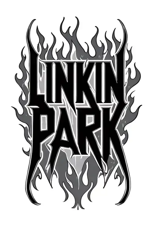 Linkin Park Lettering With Flames