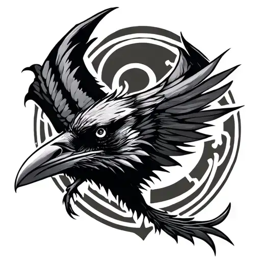 Raven Wing And Demon Mark Tribel