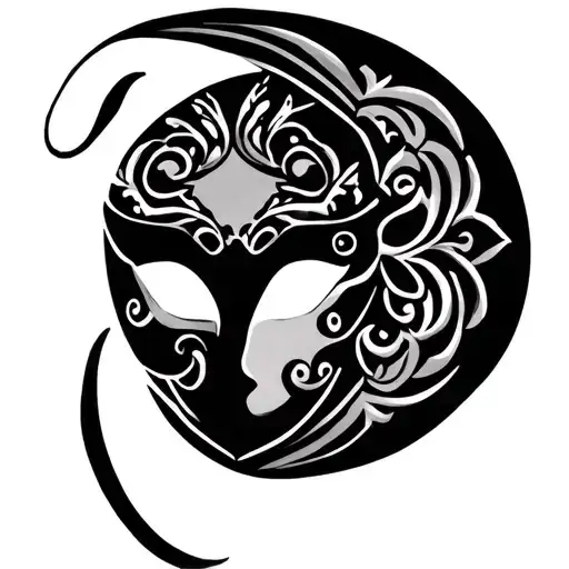 Crescent Moon Shaped Masquerade Mask American Traditional