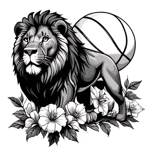 Lion Flowers And Basketball