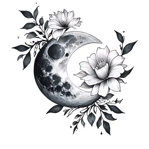 Moon And Flower