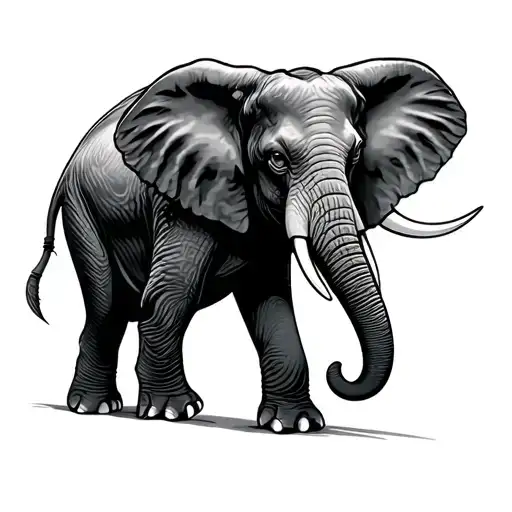Fierce Elephant Walking
