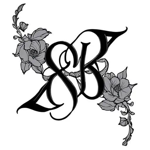 Elegant Initials Line Work Lriw