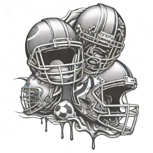 An Abstract Design Of Pepsi Cans And Football Helmets Intertwined