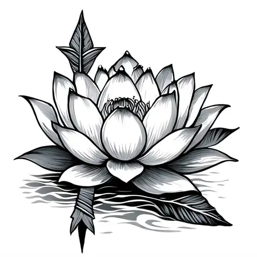 Lotus Flower With A Arrow