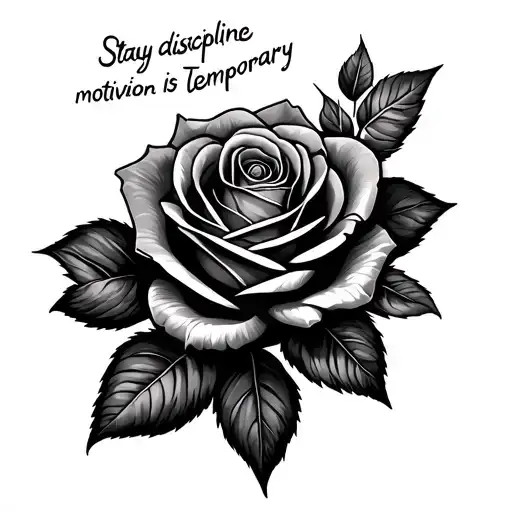 Make Me A Rose Sleeve For A Guy With A Chest Tat That Says Stay Discipline Motivation Is Temporary