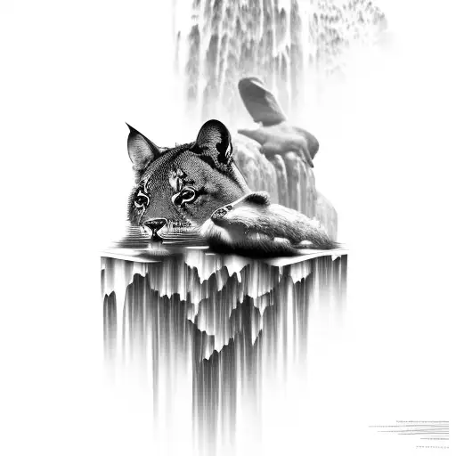 Floating Waterfall With Wildlife