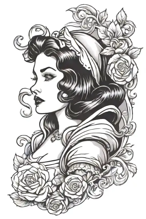 Disney Snow White Pin Up Girl Side Profile