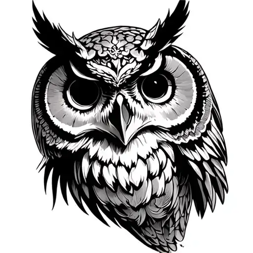 Owl Pentagramm Skull