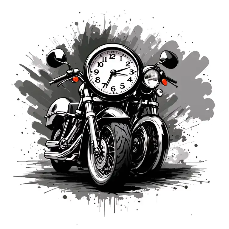 Motorcycle And Clock