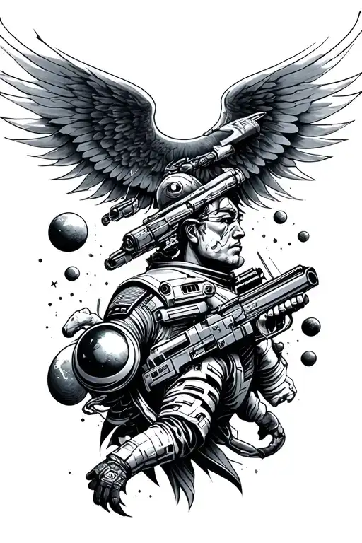 Archangle Micheal And Space Themed