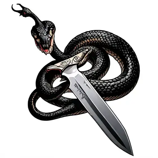 Rubys Knife From Supernatural With A Snake Wrapped Around